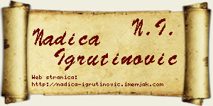 Nadica Igrutinović vizit kartica